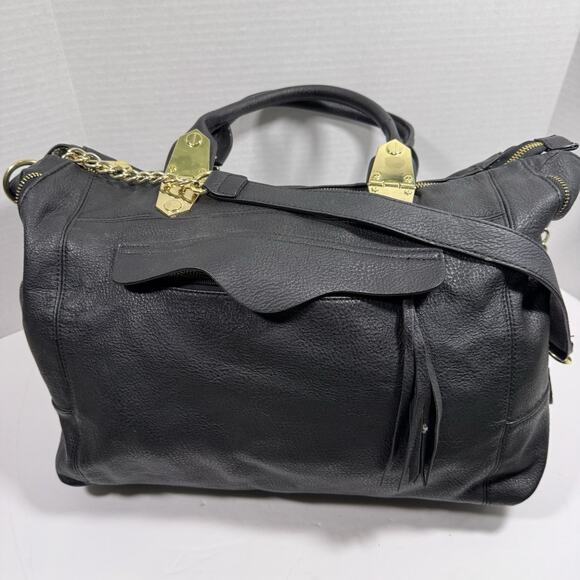 Steve Madden Large Black Satchel Purse Women's #H48-42 - Picture 3 of 12